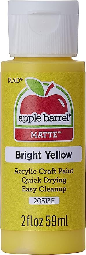 Apple Barrel Acrylic Paint in Assorted Colors (2 oz), 20513, Bright Yellow | Amazon (US)