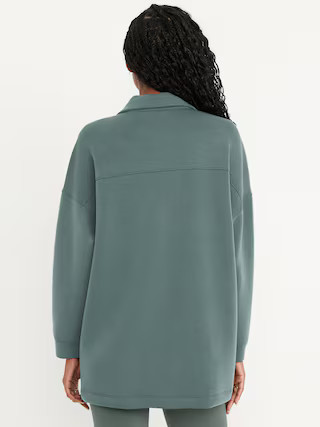 Bounce Fleece Oversized Snap-Front Tunic | Old Navy (US)