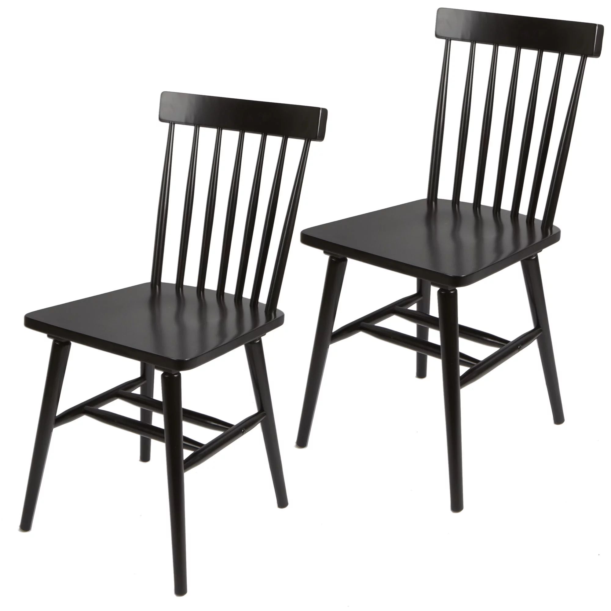 Better Homes & Gardens Gerald Classic Black Wood Dining Chairs, Set of 2 - Walmart.com | Walmart (US)