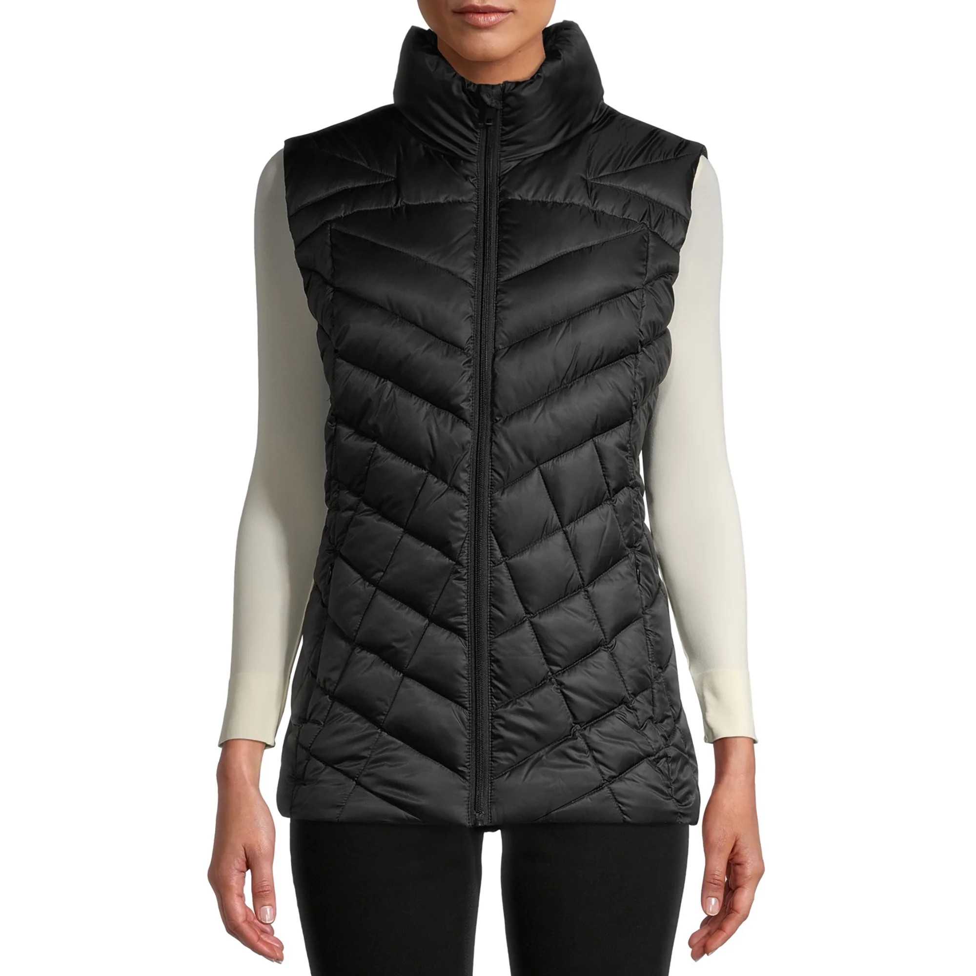 Big Chill Women's Chevron Quilted Down Blend Puffer Vest | Walmart (US)