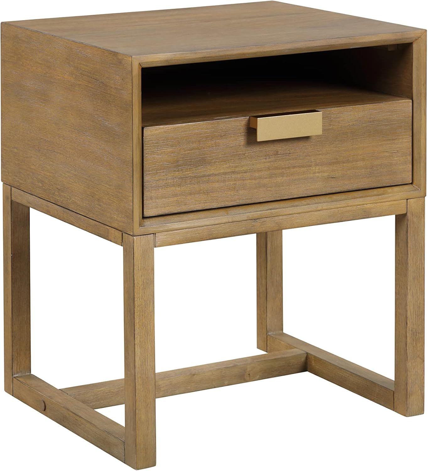 Nathan James Luke Modern Nightstand Side Accent or End Table with Storage Drawer, 1, Light Brown | Amazon (US)