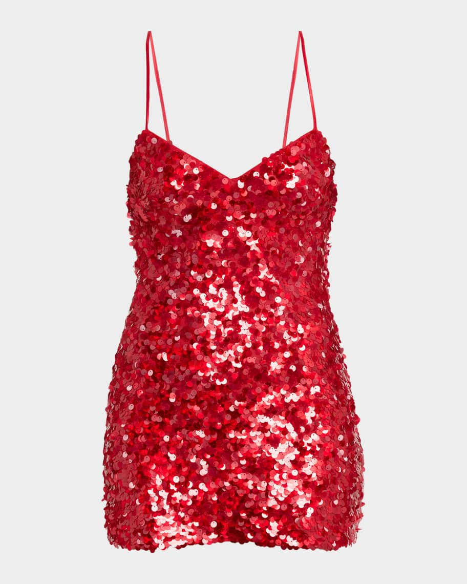 LoveShackFancy Raphaella Sequined Mini Dress | Neiman Marcus