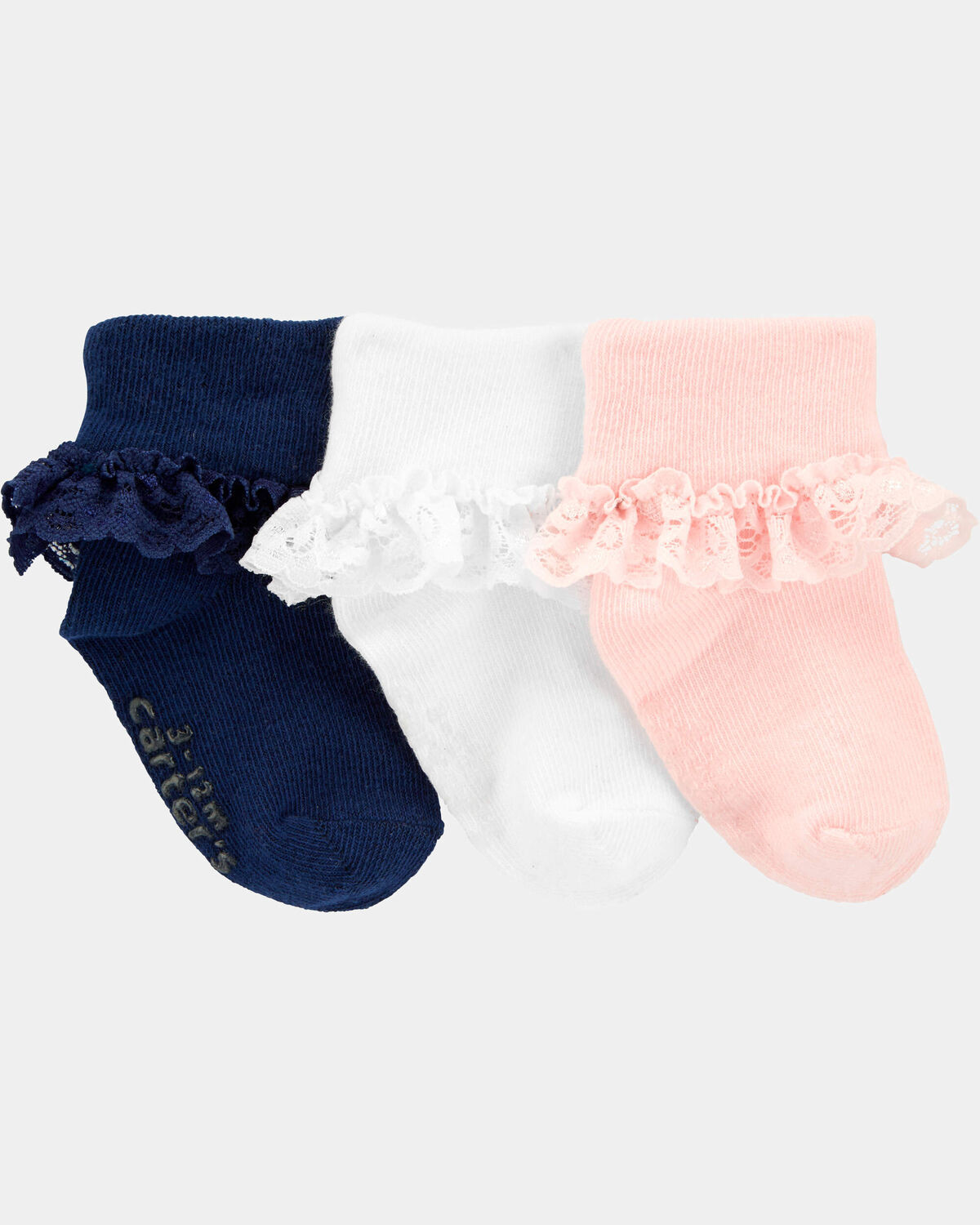 Baby Girl 3-Pack Lace Cuff Socks | Carter's Inc