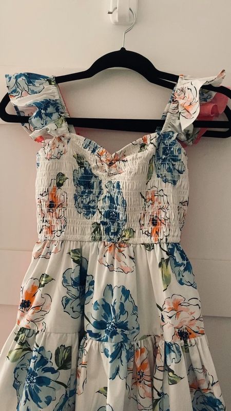 Smocked Ruffle Sleeve Midi dress, Abercrombie. Clearanced! Perfect wedding guest outfit, concert outfit, baby shower dress, etc. So beautiful and feminine. 

#LTKunder50 #LTKSeasonal #LTKSale