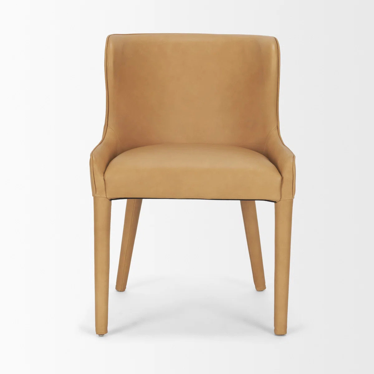Nolan Slope Tan Leather Dining Chair (Set of 2) | Wayfair North America