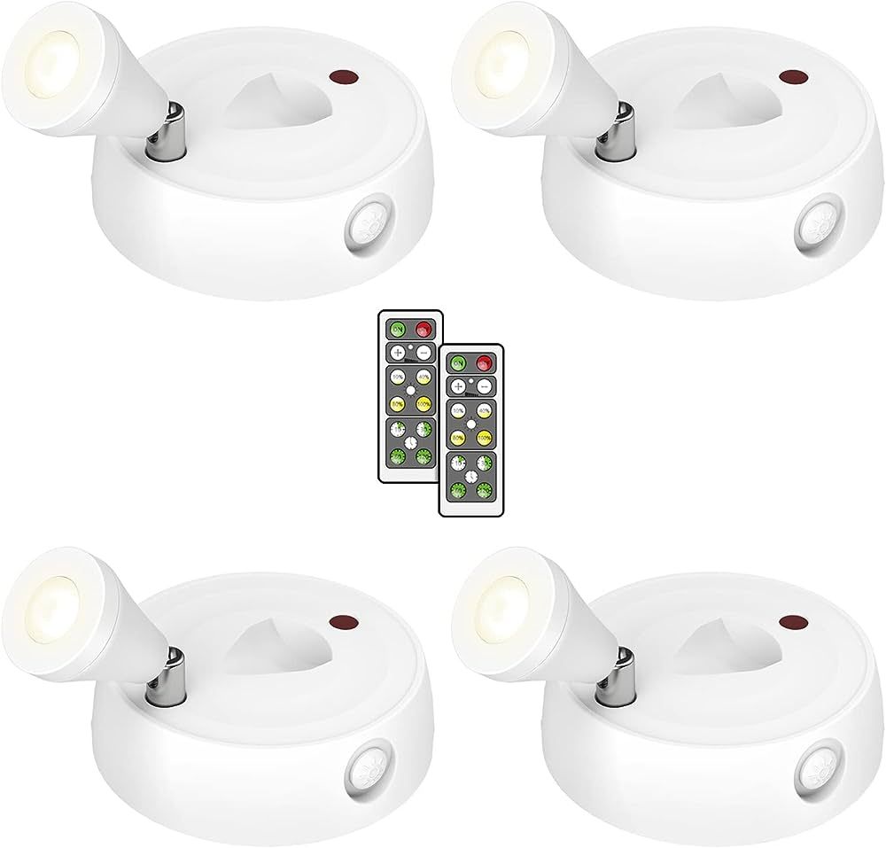 Olafus Spot Lights Indoor 4 Pack, Wireless Spotlight Battery Operated, Dimmable LED Accent Light ... | Amazon (US)