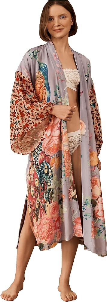 NFASHIONSO Women's Fashion Geometry Print Cover ups Tunic Kimono Cardigan Shawl at Amazon Women... | Amazon (US)