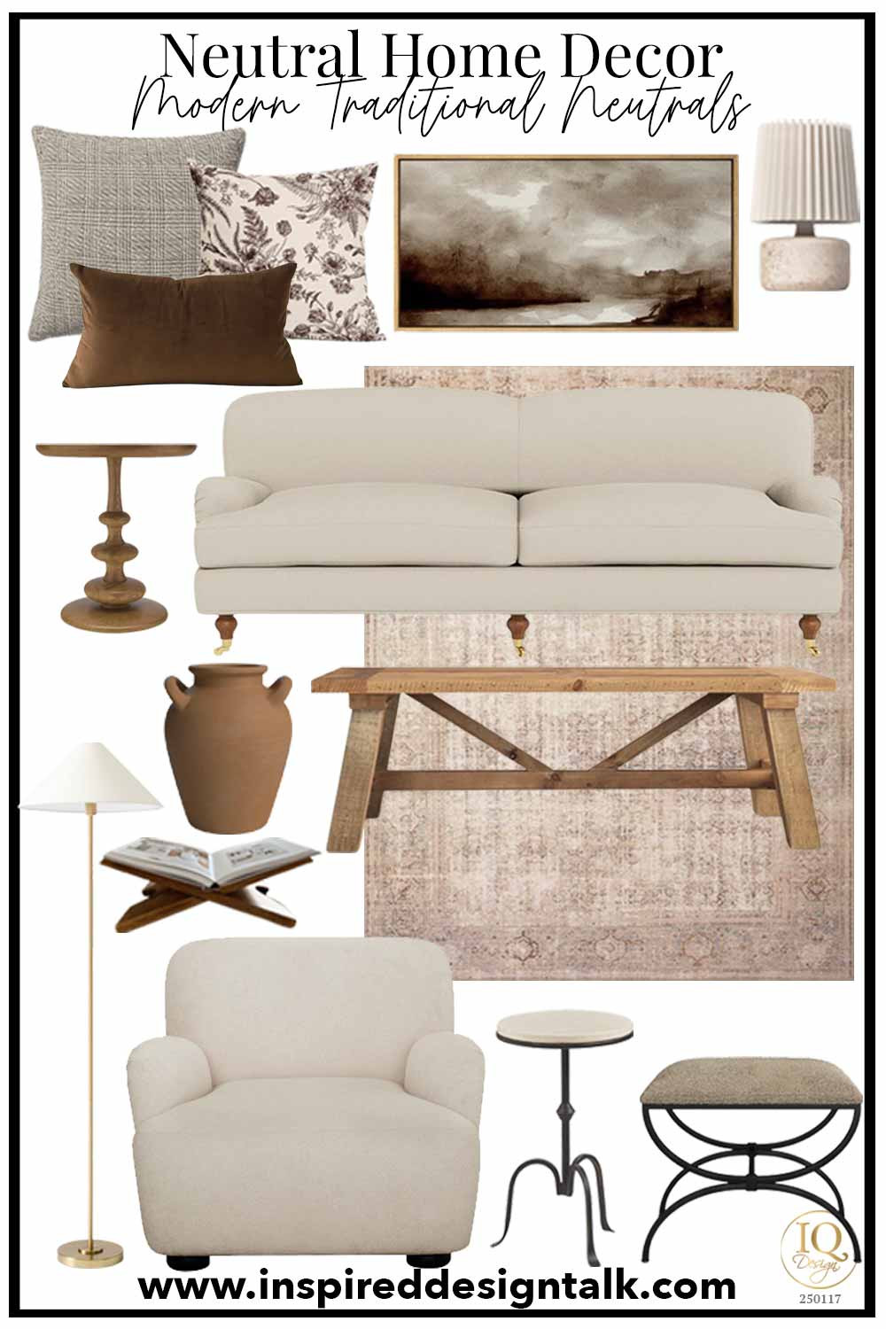 modern traditional neutral home decor living room ideas to update your home. English Roll Arm Sofa, Hand-Knotted Wool Rug, Floral Pillow Cover, brown Table Lamp, metal upholstered stool, gold Cordless Floor Lamp, wood Coffee Table, wood End Table, beige Lounge Chair, Brown Mohair Pillow Velvet, Houndstooth Pillow Cover, black Side Table, Wooden Book Display, wood scene artwork, Rounded Dual Handled Vase, Studio McGee Inspired

#LTKHome #LTKStyleTip #LTKOver40