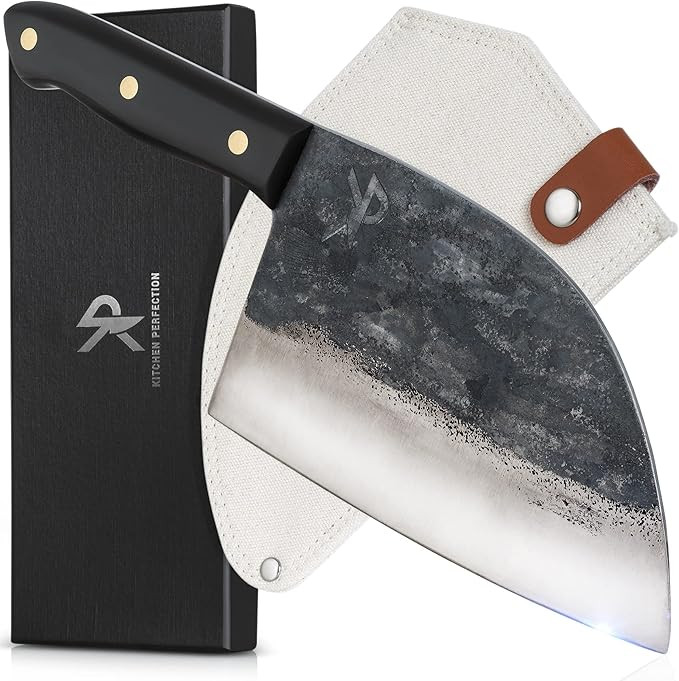 Handmade Meat Cleaver Knife for Meat Cutting - Professional 7" Serbian Chef Knife - Made of High ... | Amazon (US)