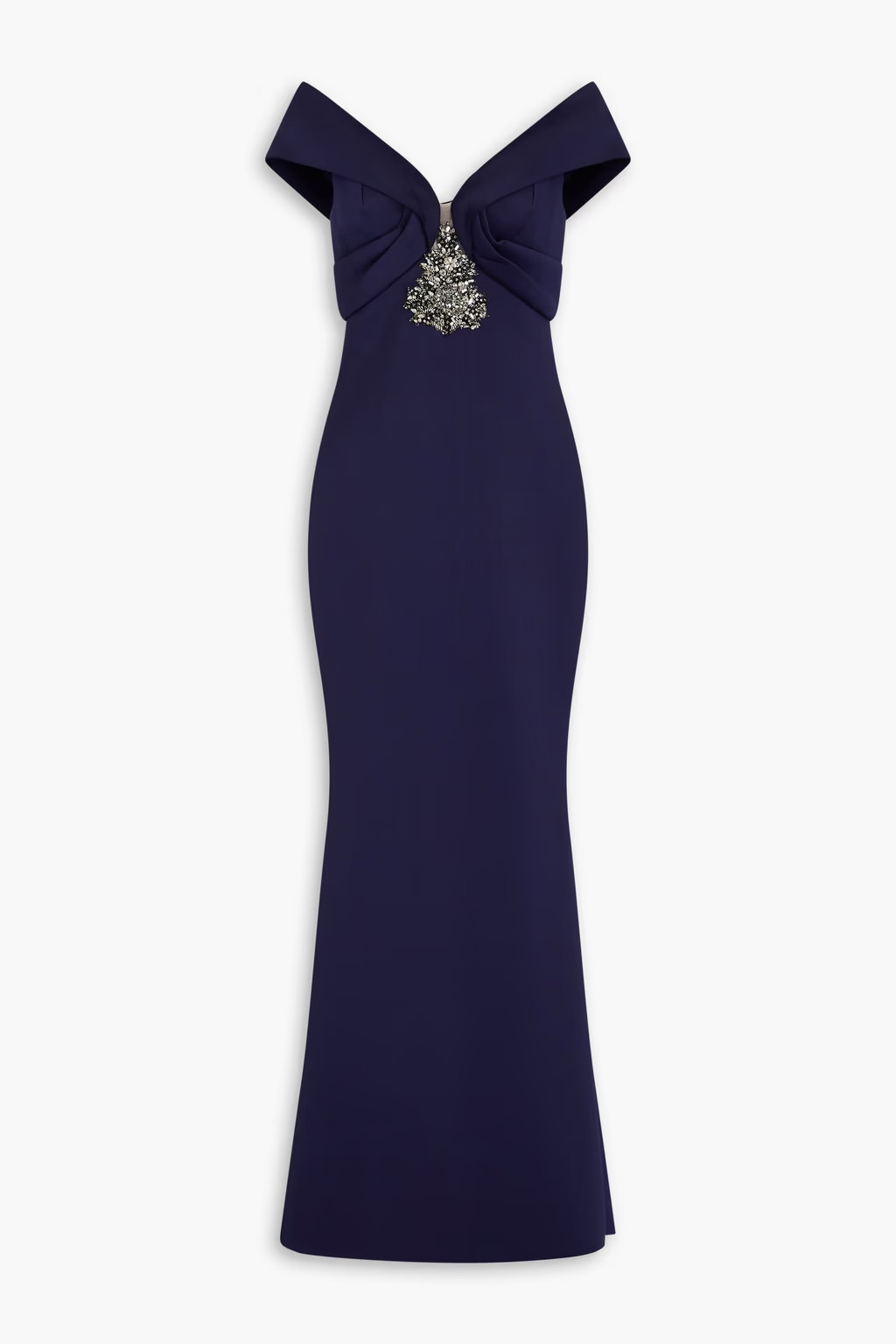Embellished draped scuba gown | The Outnet (UK and Europe)