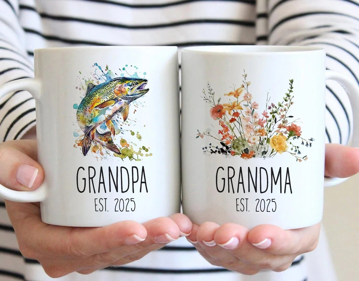 Personalized Grandparents Mug Set, Pregnancy Announcement Gift, Custom New Grandparent Coffee Cup... | Walmart (US)