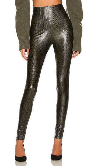 Faux Leather Animal Legging in Moss Snake | Revolve Clothing (Global)