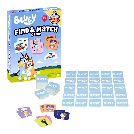 Bluey Find & Match Game, A Fun Tile-matching Game with 72 Character Tiles, Perfect for 2-4 Players Ages 3+ | Walmart (US)