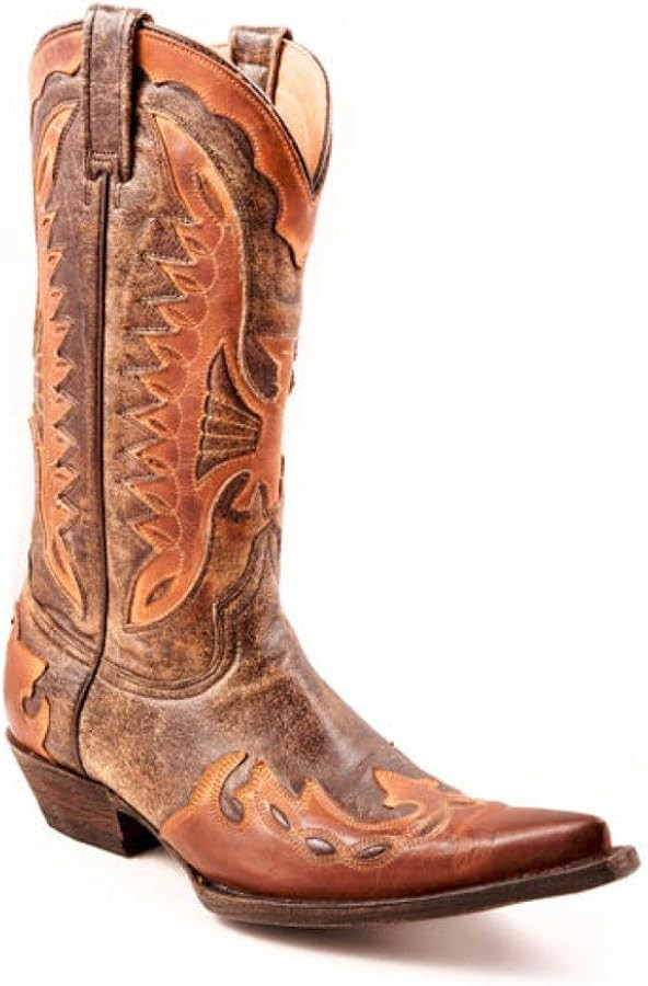 Stetson Mens Brown Snip Toe Cowboy Boots [ 9,Medium (D, M)] | Amazon (US)