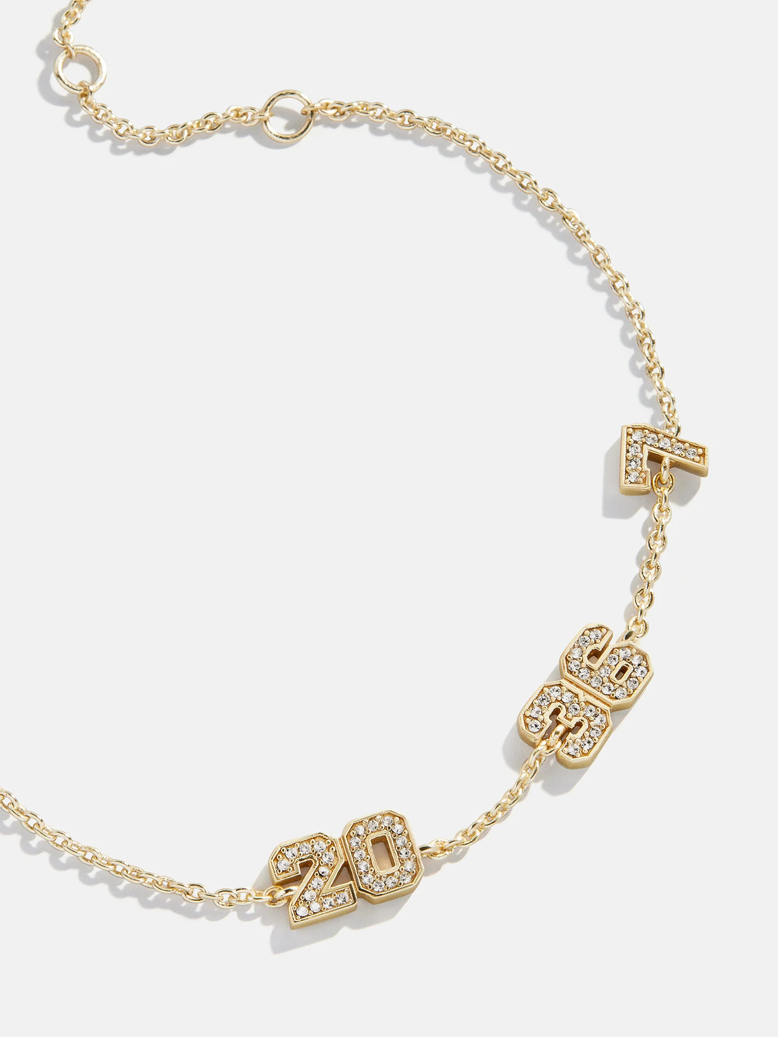Varsity Number Custom Bracelet - Three Gold Stations | BaubleBar