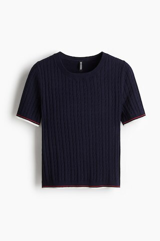 H & M - Cable Knit Tee - Blue | H&M (AU)