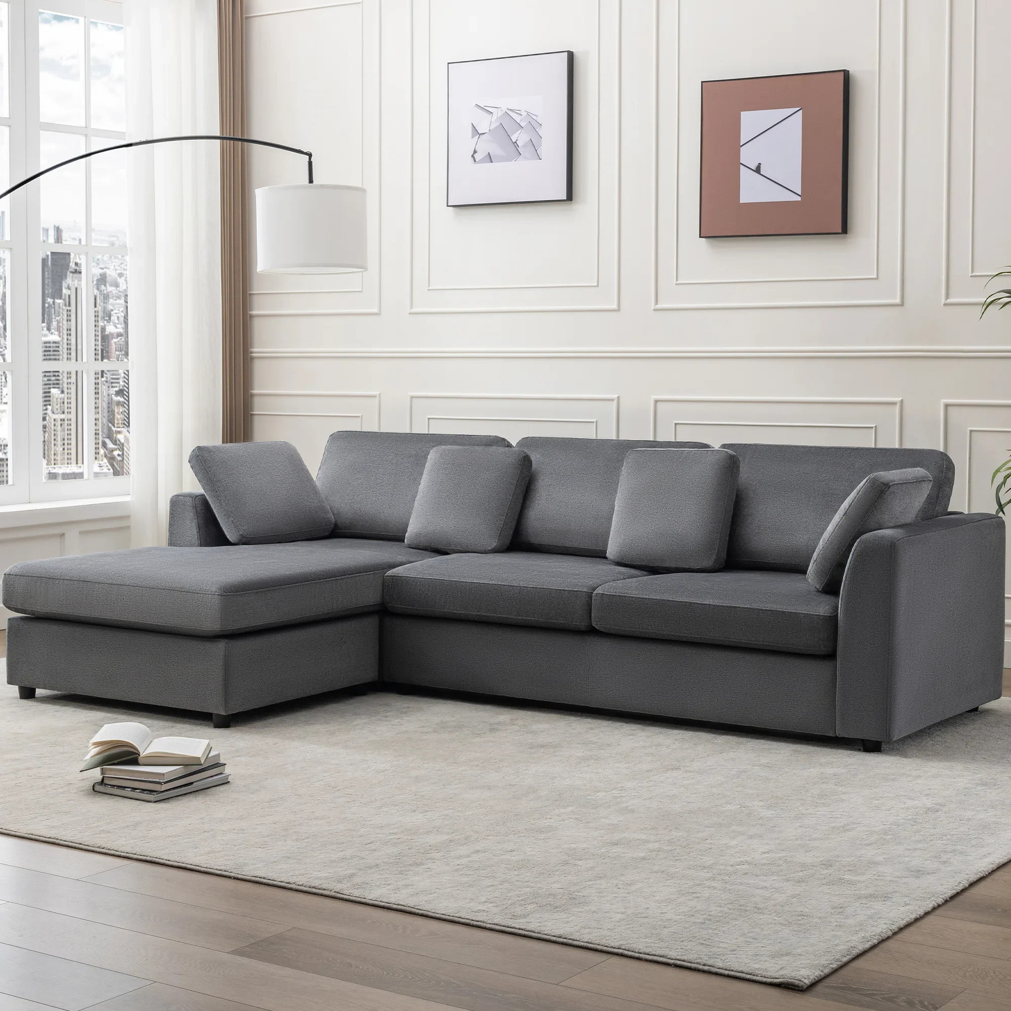 Wauseon 2 - Piece 108.7" Upholstered L Shape Sofa with Convertible Chaise | Wayfair North America