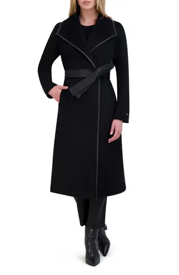 Tahari Juliette Wool Blend Coat in Black at Nordstrom Rack, Size Small | Nordstrom Rack