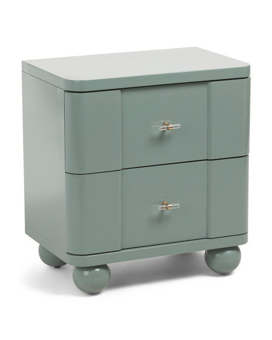 20x24x15 2 Drawer Lacquer Finish Side Table With Charging Station | TJ Maxx