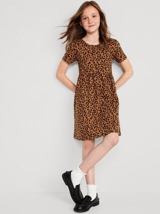 Jersey-Knit Short-Sleeve Printed Dress for Girls | Old Navy (US)