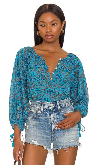 Jayda Blouse in Zuri Block Print | Revolve Clothing (Global)