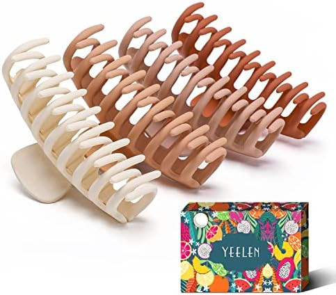 Yeelen 4 Pcs Hair Claw Clips For Women - Big Claw Hair Clip for Thick Hiar Nonslip Strong Hold St... | Amazon (US)