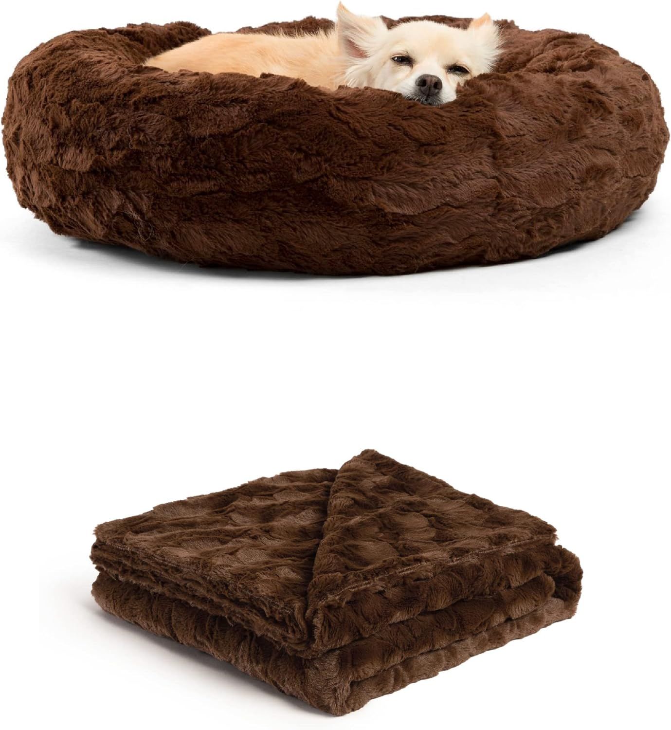 Best Friends by Sheri The Original Calming Donut Cat and Dog Bed in Shag and Lux Fur, Machine Was... | Amazon (US)