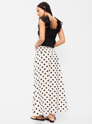 Twill Smocked-Waist Maxi Skirt | Old Navy (US)