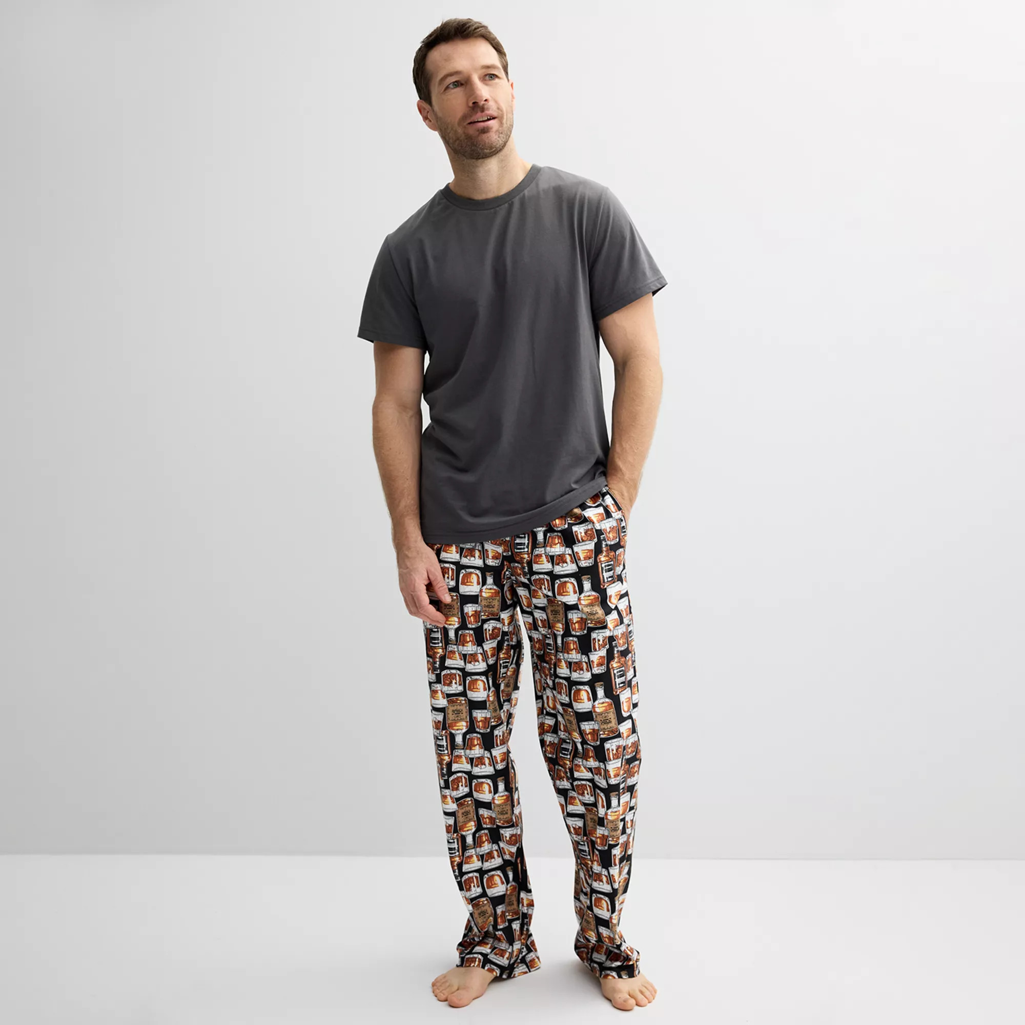 Men's PJs + PANCAKES Pajama T-Shirt & Bottle Print Pajama Pants Set | Kohl's