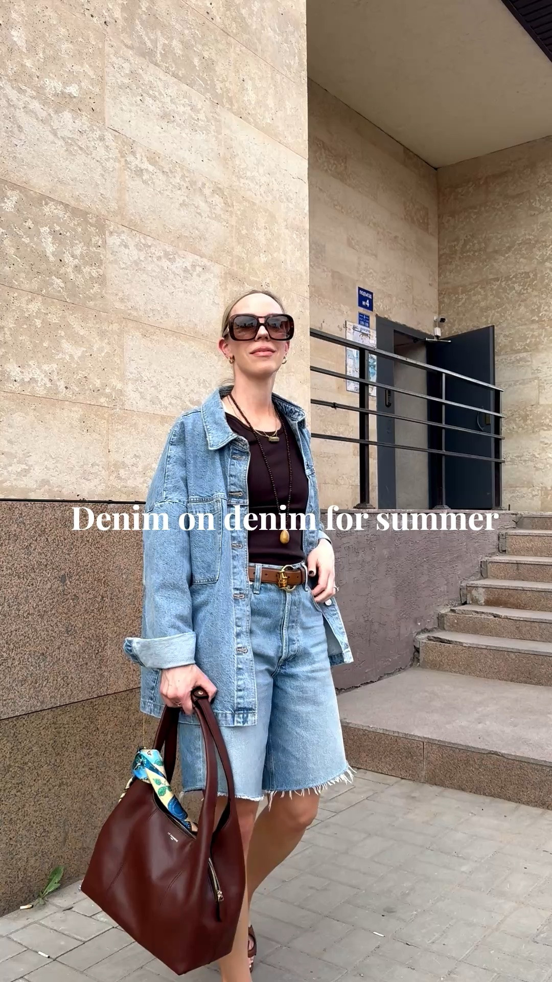 All denim outfit for summer, denim on denim, denim bermuda shorts, denim shirt, Gucci sandals, Le Tanneur handbag

#LTKSeasonal #LTKOver40 #LTKSaleAlert