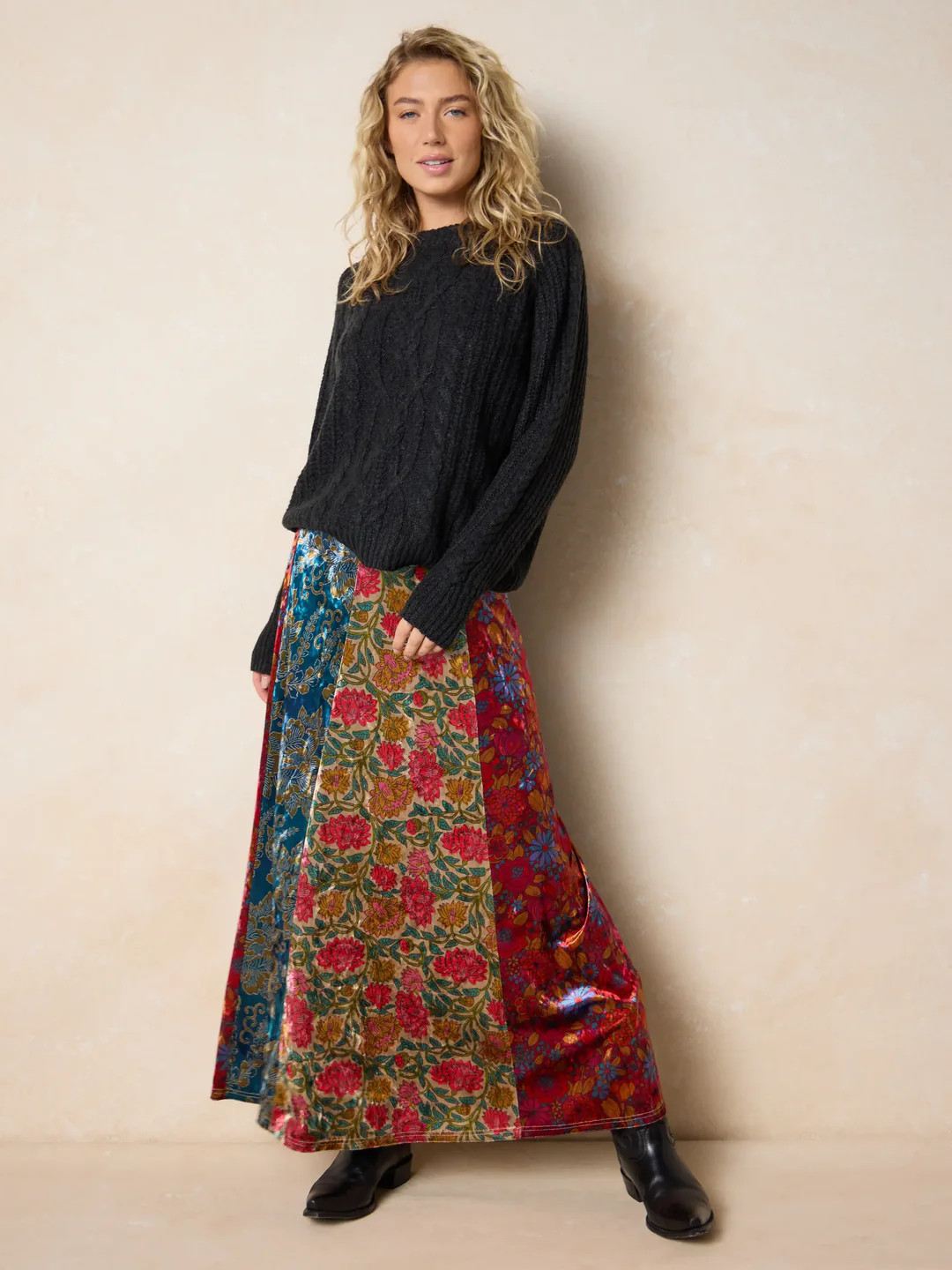 Valentina Velvet Maxi Skirt | Natural Life