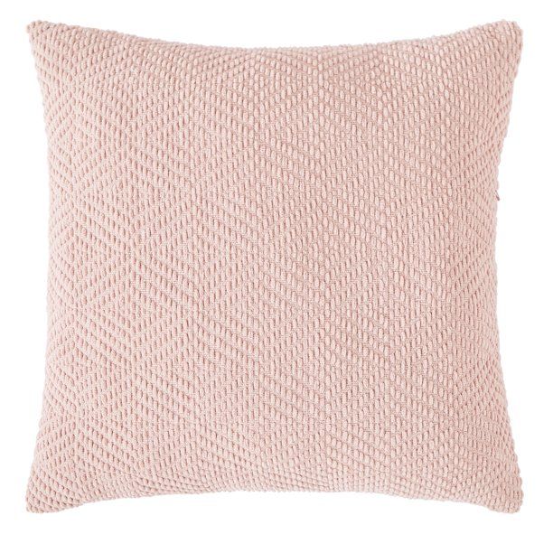 My Texas House Chloe Woven Chenille Diamond Decorative Pillow, 20" x 20", Rose Smoke | Walmart (US)