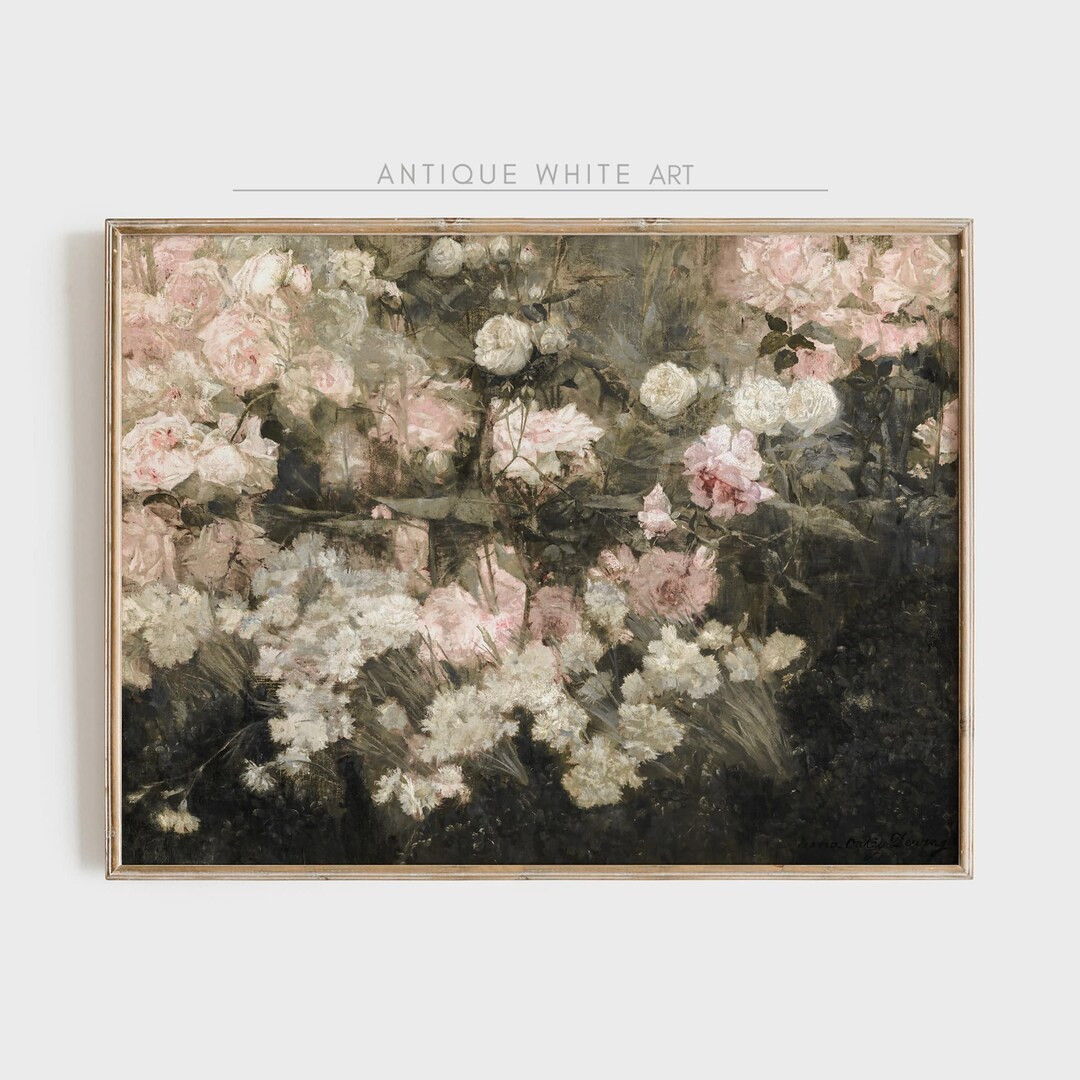 Roses Still Life Antique Oil Painting Digital Printable - Etsy | Etsy (US)