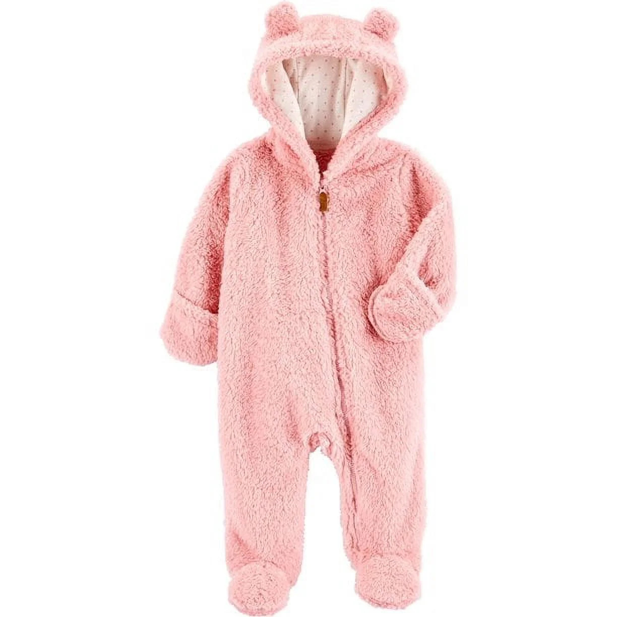 Carter's Baby Girls' Sherpa Pram Jumpsuit, Pink, 9 Months | Walmart (US)