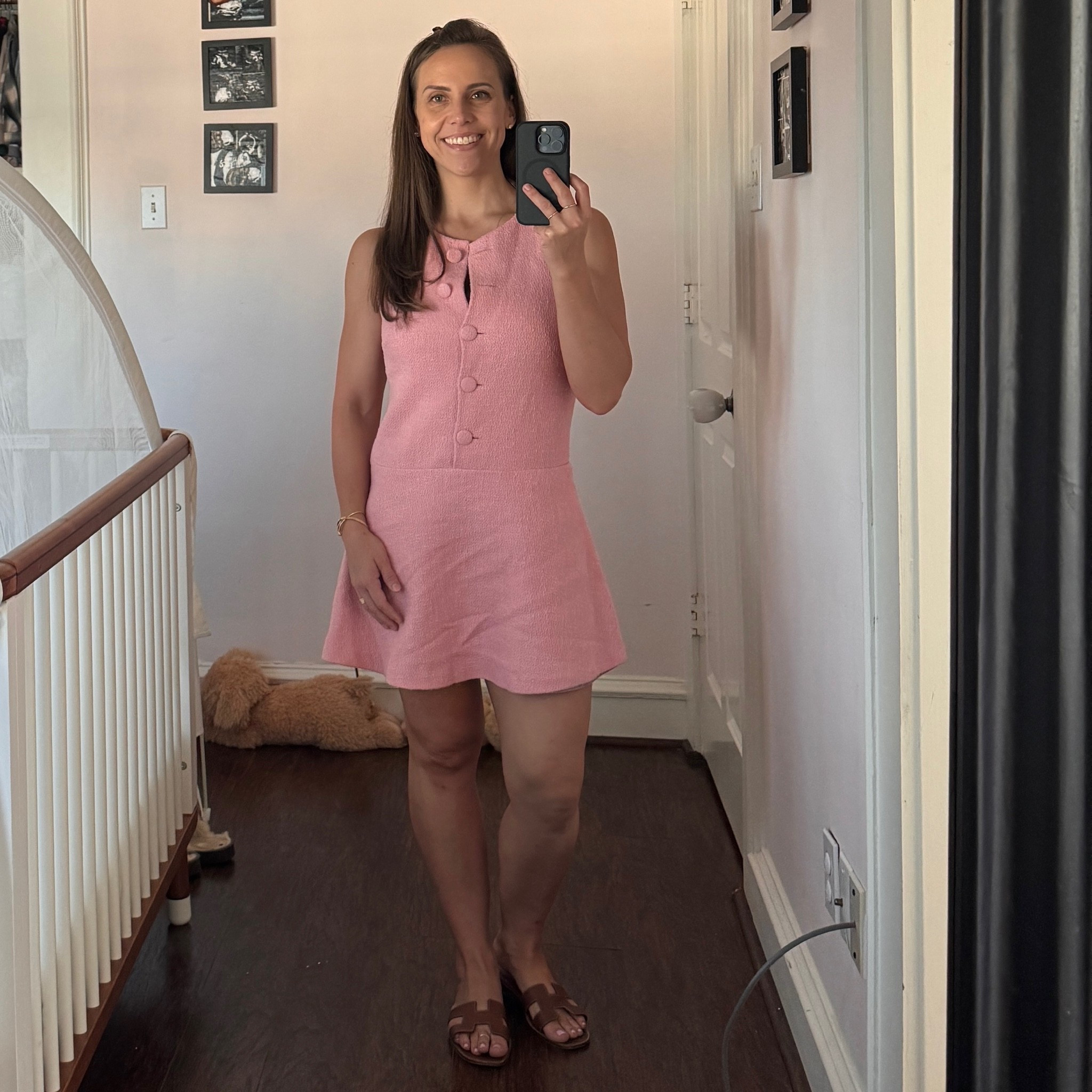 Pink tweed dress. Wearing a size 4.

#LTKootd #LTKPetite #LTKTravel