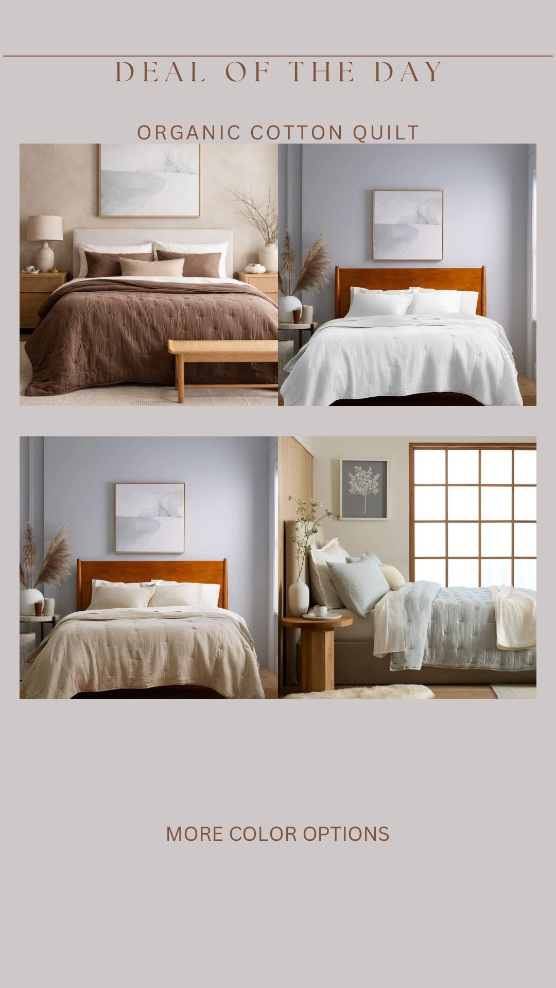 More @onequince organic cotton quilt colors 😍🙌🏻 they just launched this stunning moody brown!!! Best year round quilt! #quincepartner

#LTKselfcare #LTKSaleAlert #LTKHome