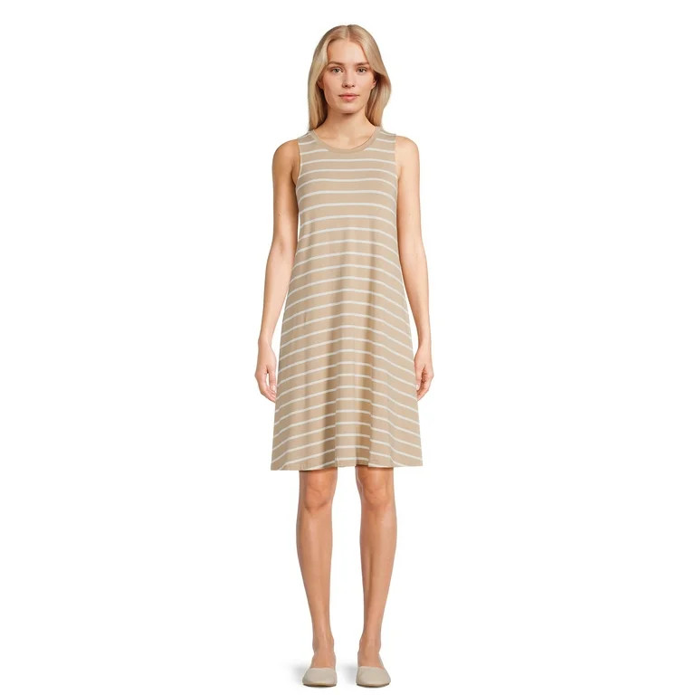 Time and Tru Women's Sleeveless Knit Swing Dress, Sizes XS-XXXL | Walmart (US)