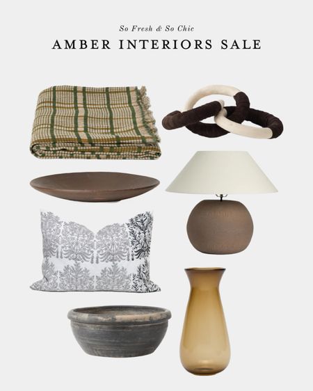 Amber Interiors sale finds!
-
Home Decor - large throw blanket green and beige - suede chain links - ceramic table lamp brown - grey and white printed throw pillow - rustic ceramic bowl - ceramic serving dish - olive glass carafe - home decor sale - Amber Interiors decor 

#LTKHome #LTKSaleAlert #LTKFindsUnder100
