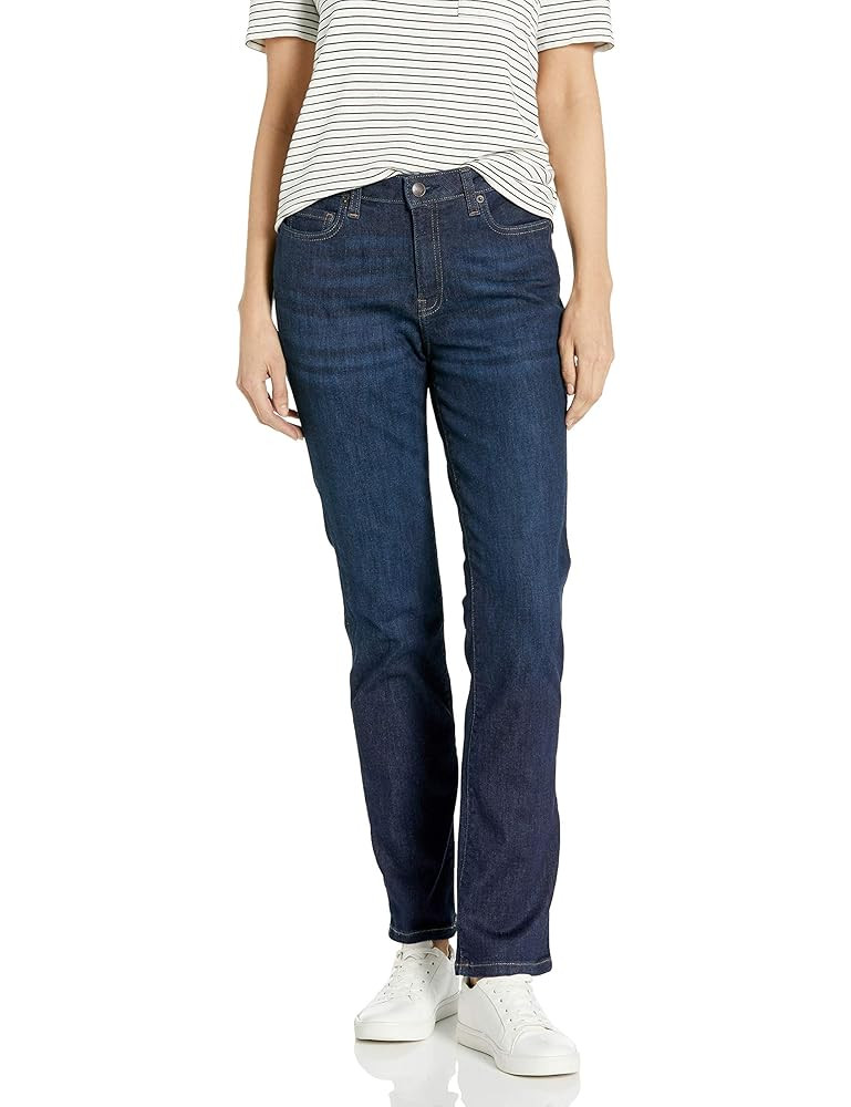 Amazon Essentials Women's Mid Rise Slim Straight Jean - Discontinued Colors | Amazon (US)
