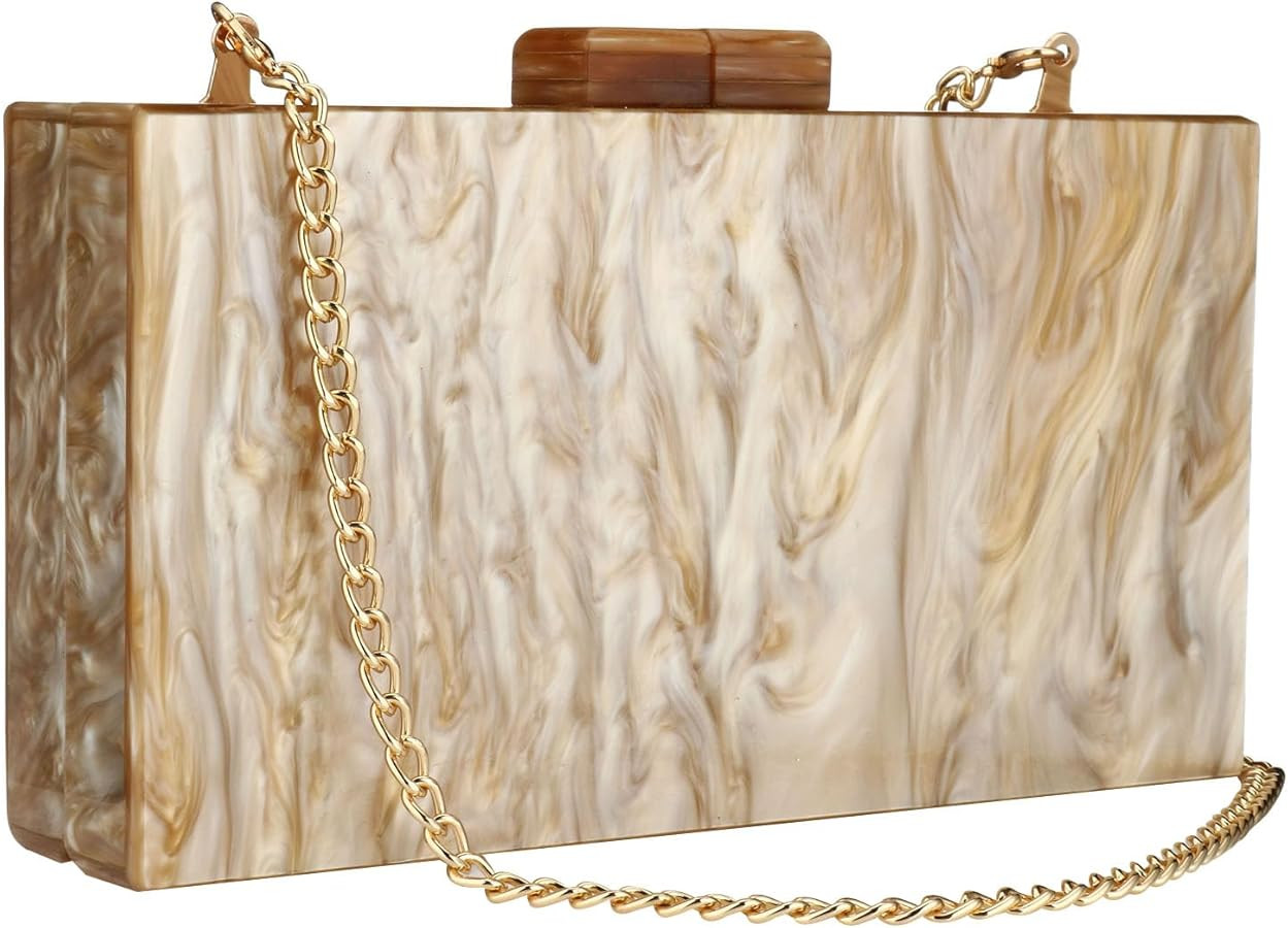 YYW Acrylic Clutch Purses for Women Wedding : Multicolor Evening Crossbody Bag Marbling Handbags ... | Amazon (US)