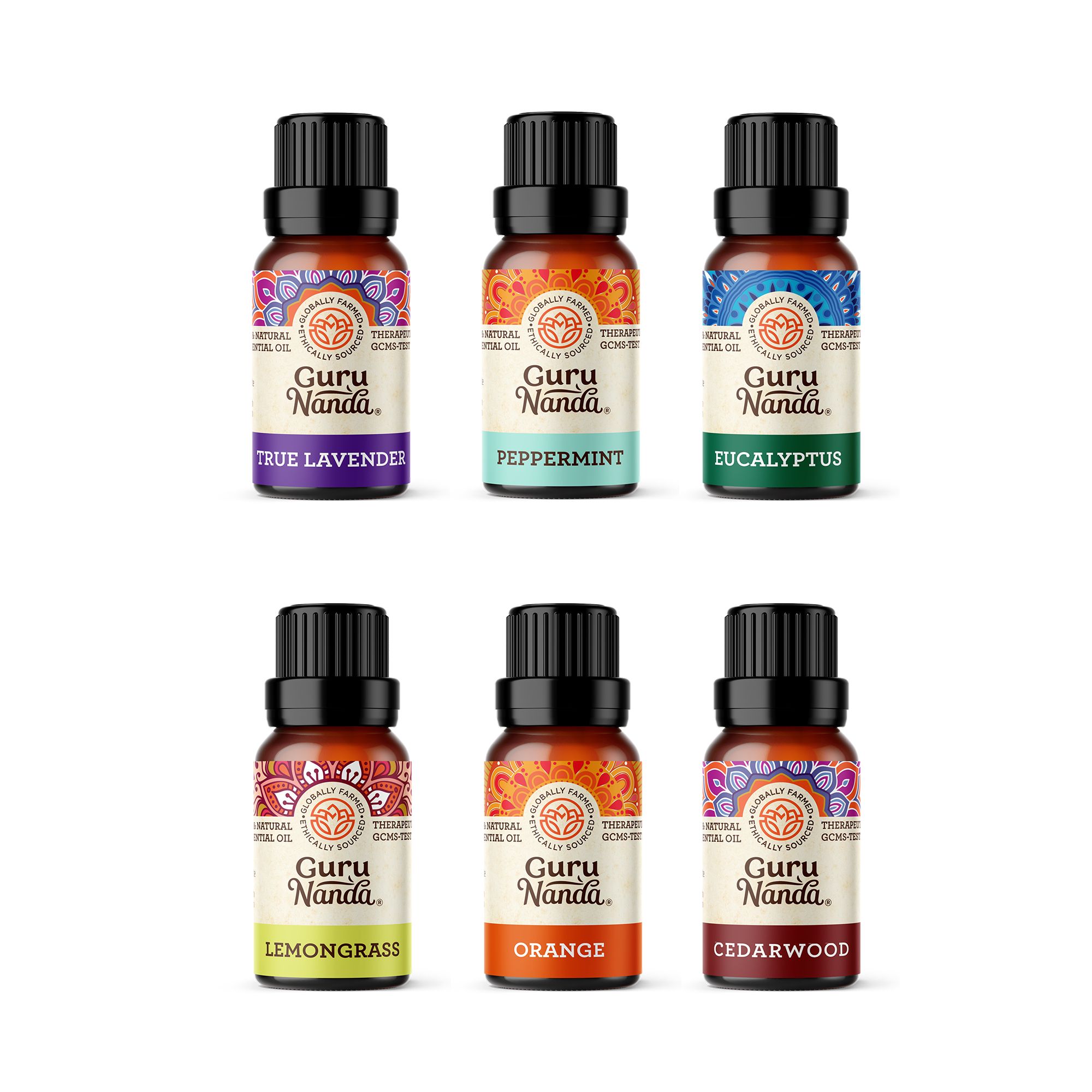 Guru Nanda 100% Pure Essential Oils - Aromatherapy Single Notes - Set of 6 | Walmart (US)