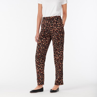 New! J. Crew sz 6 8 High-Rise Wide-Leg Pants Leopard Cheetah AQ617 NWT | eBay US