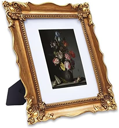 Amazon.com - Saysmile Vintage 8x10 Picture Frame with Embossed Flower, Ornate Gold Frame for 8x10... | Amazon (US)