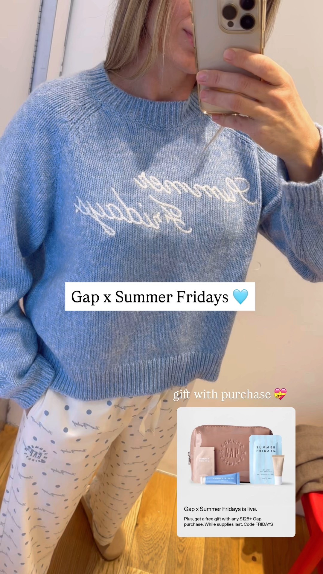 Stopped by at Gap to check out the GAP x Summer Fridays limited time collab and it’s super cute! I’ll post everything I tried on and link below.
There’s some free Summer Fridays goodies with purchase too! 

*wearing size S in all pieces, I would size up in the sweater for a slouchier fit 

#gap #summerfridays #collab #limited #pjs #giftideasforher #teenagegirlgifts #cozy #knitwear #pajamas #gifts

#LTKstorytime #LTKHoliday #LTKGiftGuide