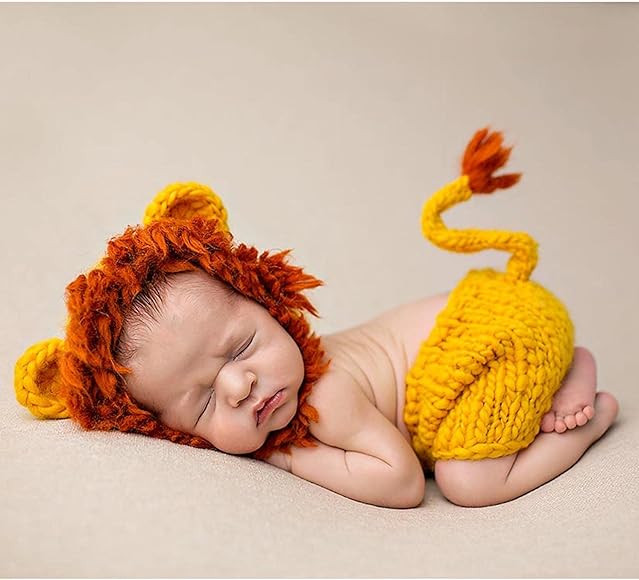 AIXIANG Handmade Baby Halloween Costume Newborn Baby Photo Props Baby Boy Lion Cap and Pants Outf... | Amazon (US)