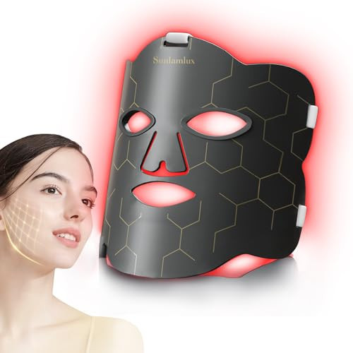 Sunlamlux LED Face Mask Light Therapy, Portable Light Therapy Mask with Timing Function, Red Light Therapy at Home Use | Amazon (US)