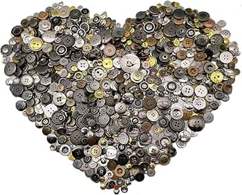 600-700Pcs Gold and Siver Craft Buttons Assorted Silver Button for Crafts Bulk Assortment Metalli... | Amazon (US)