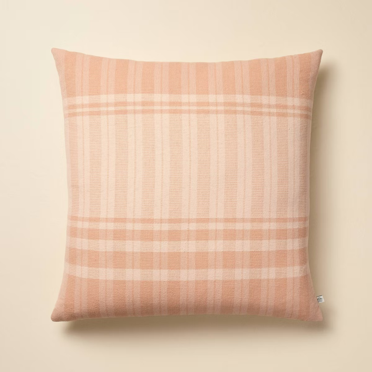 24"x24" Tonal Plaid Square Throw Pillow Blush - Hearth & Hand™ with Magnolia | Target