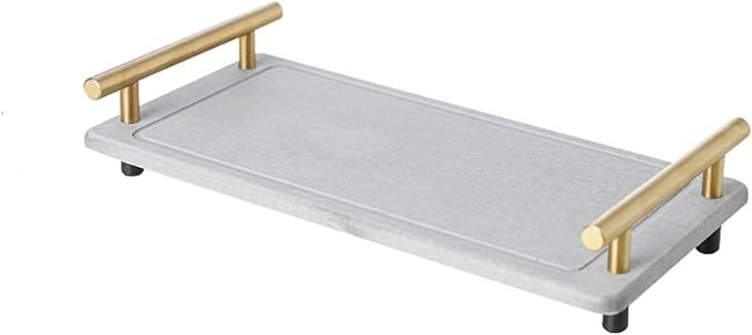 Instant Dry Water Absorbing Stone Tray for Sink, Cup Dry Stone with Stainless Steel Handle and Fe... | Amazon (US)