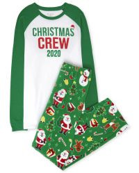 Unisex Adult Matching Family Christmas Long Raglan Sleeve Christmas Crew Snug Fit Cotton Top And ... | The Children's Place